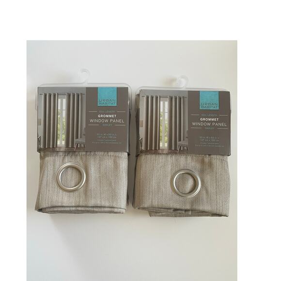 2 Panels Urban Habitat Oakley Curtains Tan 63 in - Picture 2 of 8